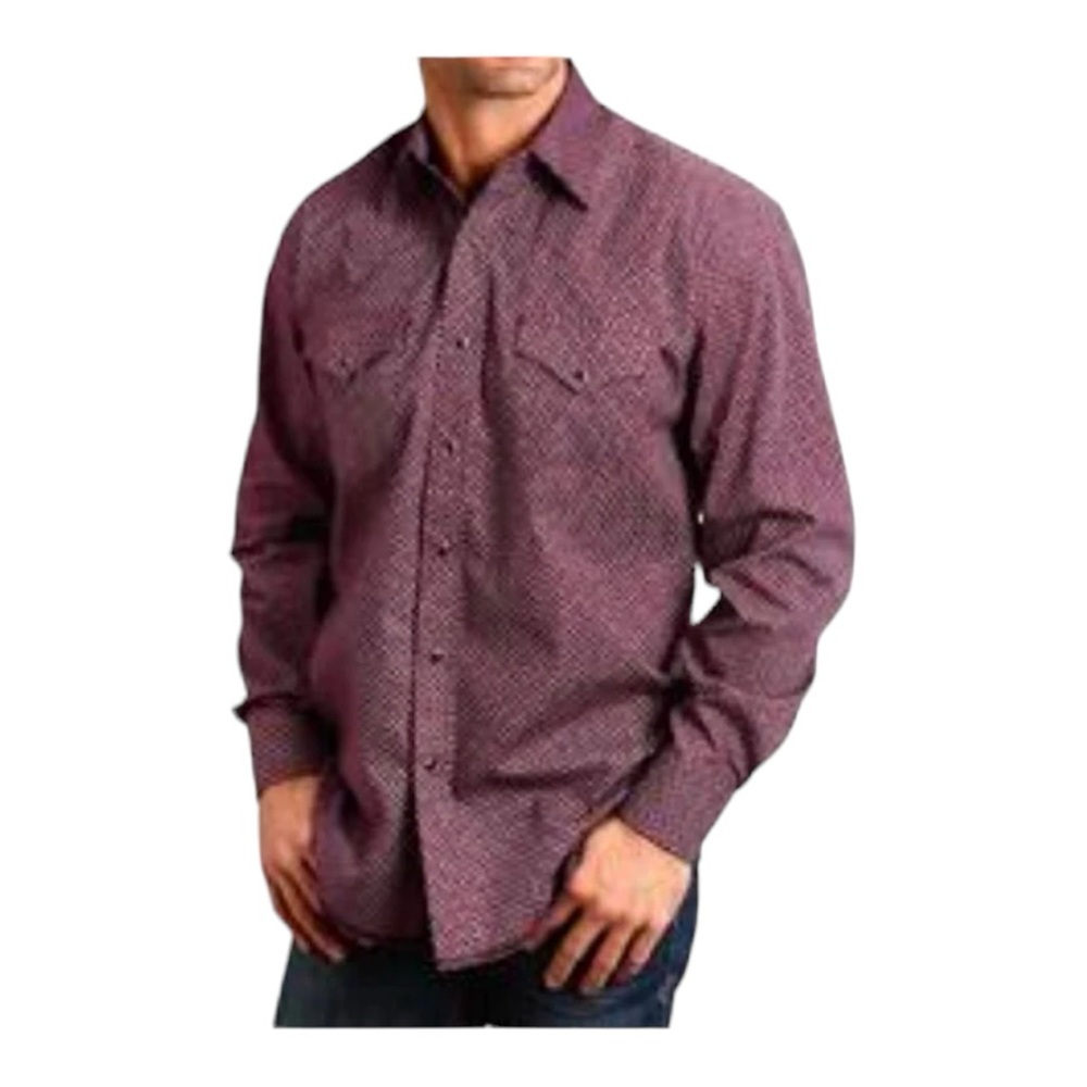 STETSON | Geometric Print Men’s Western Shirt Size Medium